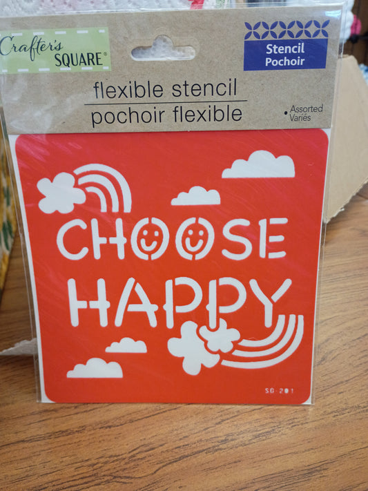Choose Happy Flexible Stencil