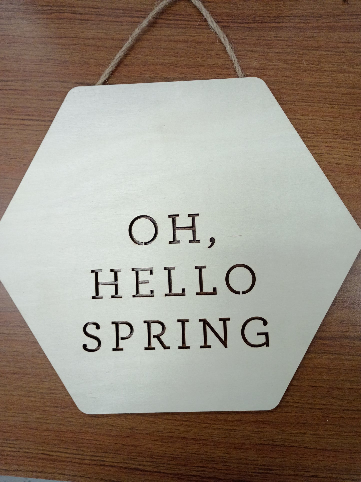 Oh hello spring wooden sign