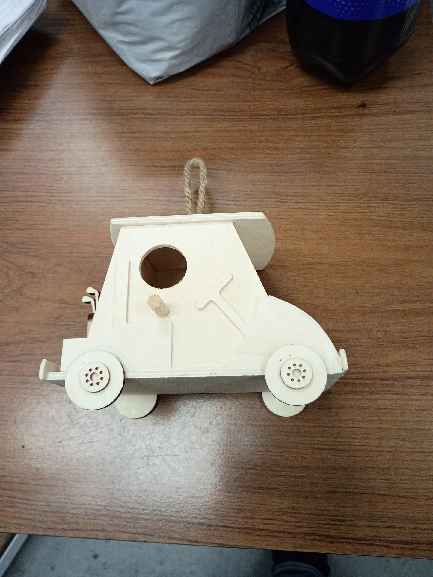 Unfinished golf cart birdhouse
